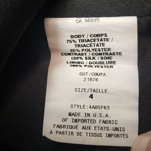 ABS Allen Schwartz Black Cocktail Party Dress Size 4 One Shoulder Ruffle Elegant - Picture 9 of 9